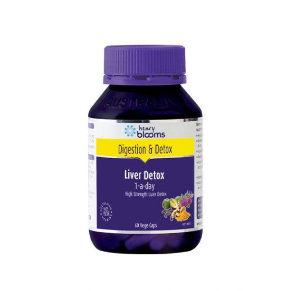 Henry Blooms - Liver Detox 60 Vegetarian Capsules - GAINS HEALTH AND NUTRITION