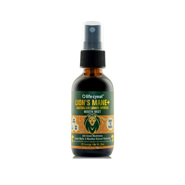 Life Cykel - Lions Mane and Lemon Myrtle Mouth Mist 60ML - GAINS HEALTH AND NUTRITION